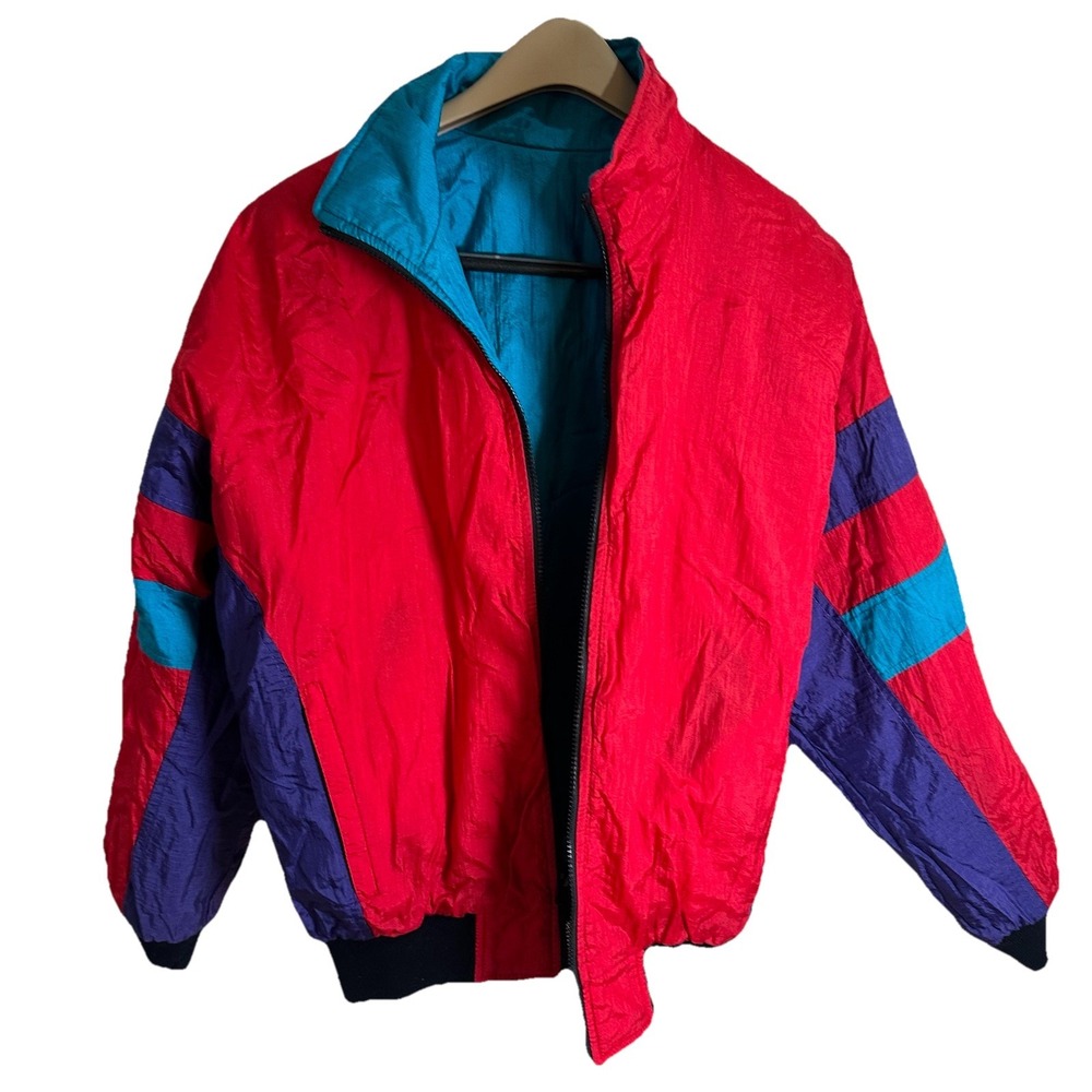 Vintage Members Only Reversible Bomber‎ Ski Jacket | Red Color Block Retro